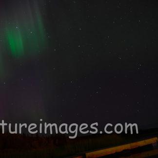 星空に現れたオーロラ