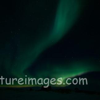 下にいくほど色が濃くなるオーロラ