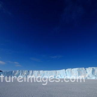 濃い青空と氷山